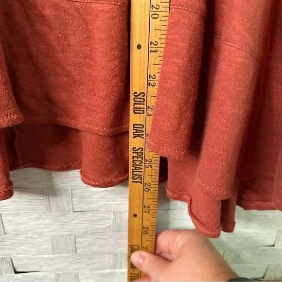 ANTHROPOLOGIE Womens V Neck sheer Sleeve blouse button cuff dusty Rose bohemian - Picture 9 of 9